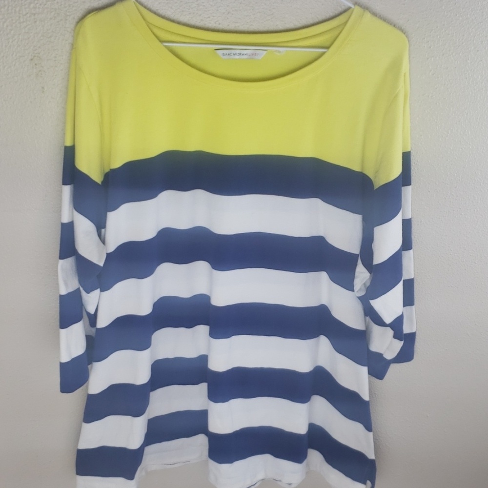 Isaac Mizrahi Live striped tunic blue white